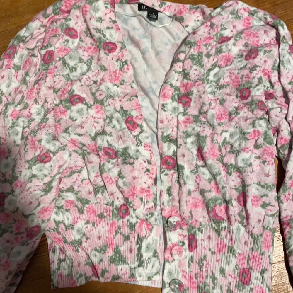 Flower cardigan sweater